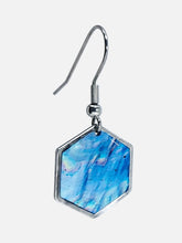 Load image into Gallery viewer, Cotton Candy Foil Hexagon Earrings
