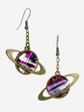 Load image into Gallery viewer, Stormy Swirl Laser Foil Planet Earrings
