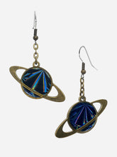 Load image into Gallery viewer, Stormy Swirl Laser Foil Planet Earrings
