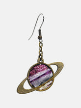 Load image into Gallery viewer, Stormy Swirl Laser Foil Planet Earrings
