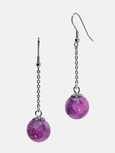 Load image into Gallery viewer, Real Hydrangeas Sphere Drop Earrings
