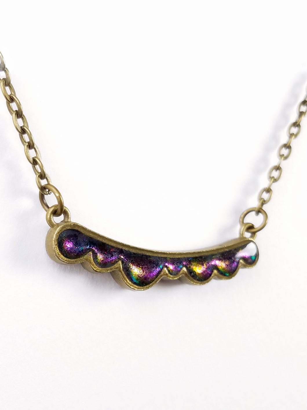 Bronze Bar Color-Shift Collar Necklace