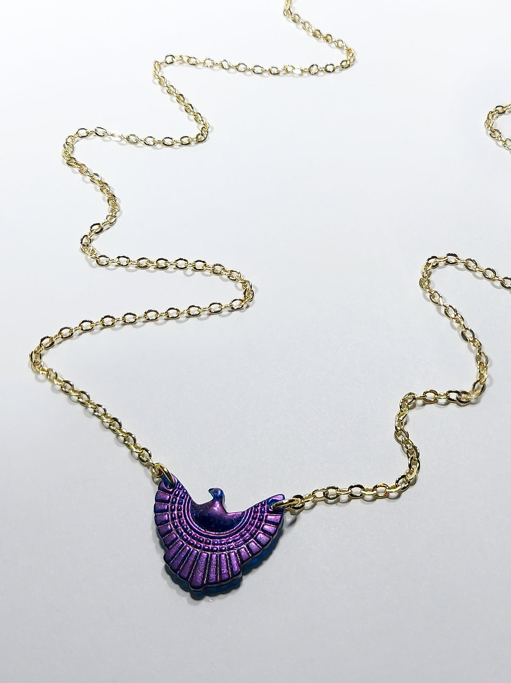 Blue Bead Thunderbird Collar Necklace