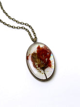 Load image into Gallery viewer, Orange Cosmos Oval Pendant Necklace
