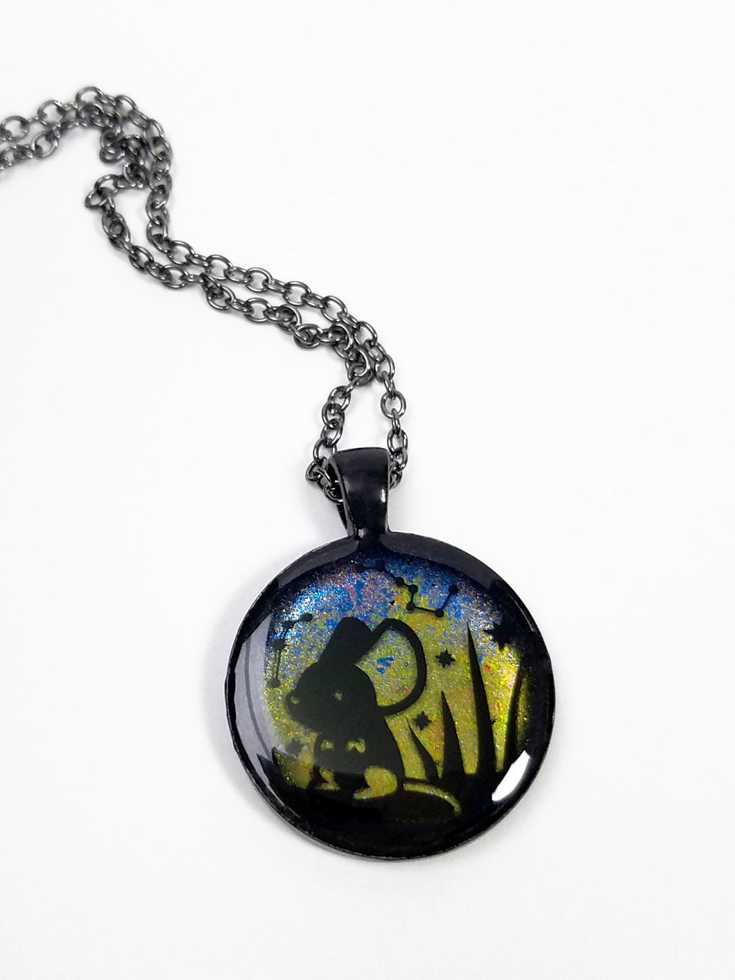 Starry Night Mouse Party Pendant Necklace