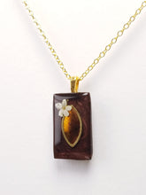 Load image into Gallery viewer, Maroon Marquise Viburnum Rectangle Pendant Necklace
