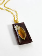 Load image into Gallery viewer, Maroon Marquise Viburnum Rectangle Pendant Necklace
