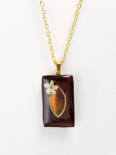 Load image into Gallery viewer, Maroon Marquise Viburnum Rectangle Pendant Necklace
