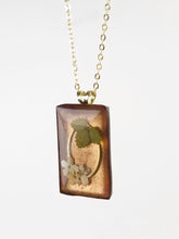 Load image into Gallery viewer, Champagne &amp; Gold Viburnum Rectangle Pendant Necklace
