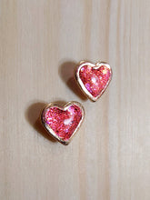 Load image into Gallery viewer, Small Red And Pink Heart Stud Earrings
