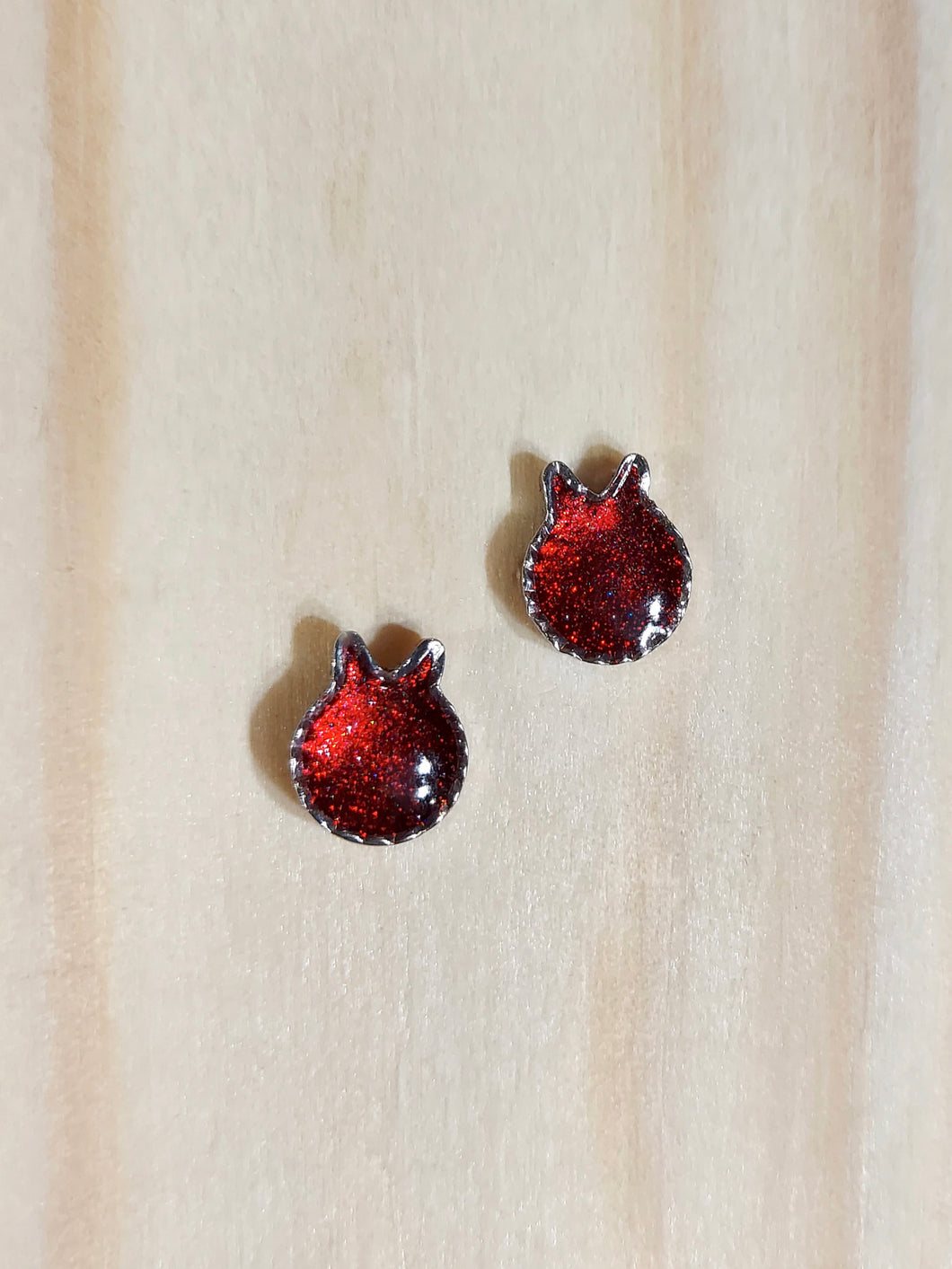 Tiny Red Totoro Stud Earrings