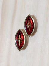 Load image into Gallery viewer, Cosmic Starburst Marquise Brass Stud Earrings
