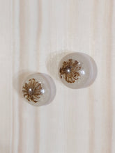 Load image into Gallery viewer, Round Flower Dome Post Stud Earrings
