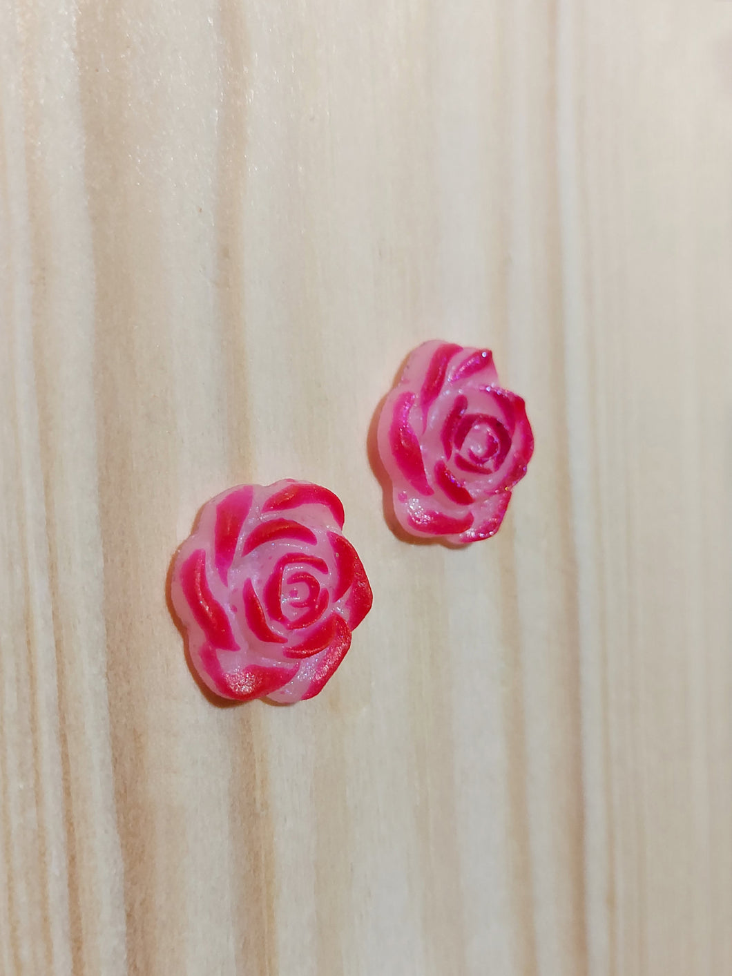 Rose Shape Resin Post Stud Earrings