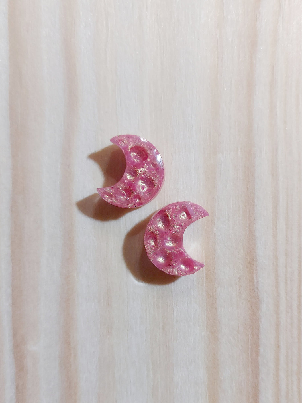 Pink Moon Crater Post Stud Earrings