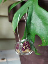 Load image into Gallery viewer, Round Purple Nettle Marquise Earrings
