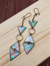 Load image into Gallery viewer, Geometric Cascade Foil Earrings
