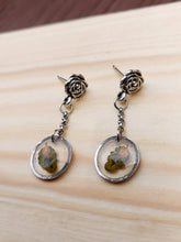 Load image into Gallery viewer, Coleus Leaf Drop Rose Stud Earrings
